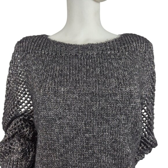 Tommy Bahama Women's Shimmer Balloon Sleeved Bateau Sweater Size XL Black (29) - Picture 2 of 14